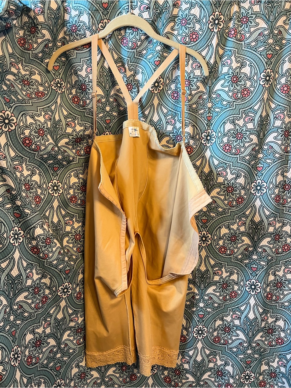 High-Waist Tan Shaping Slip Shorts with Adjustable Straps